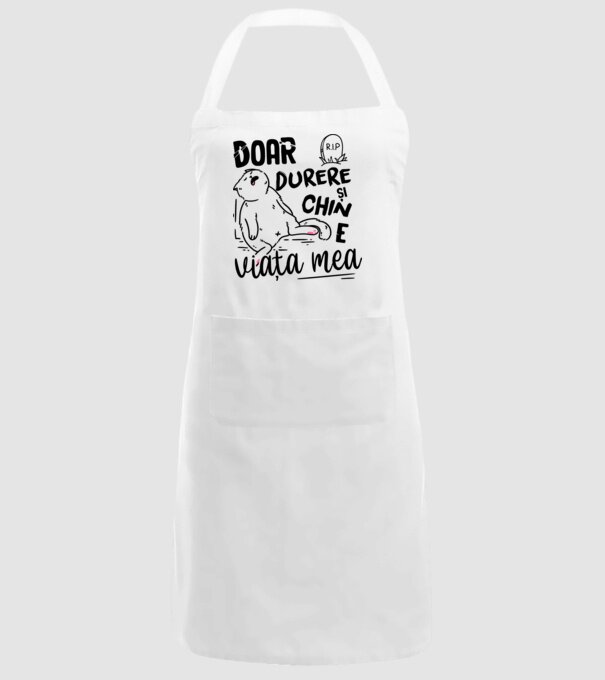 Doar durere și chin e viața mea model alb pe tricou