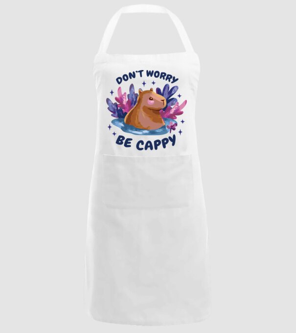Don't worry be Cappy - capibară model alb pe tricou
