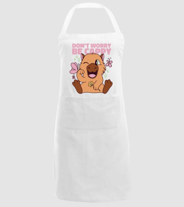 Don't worry be cappy - capibară model alb pe tricou