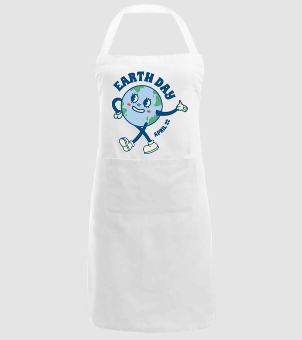 Earth Day model alb pe tricou