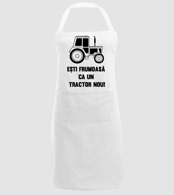 ești frumoasă ca un tractor nou! model alb pe tricou