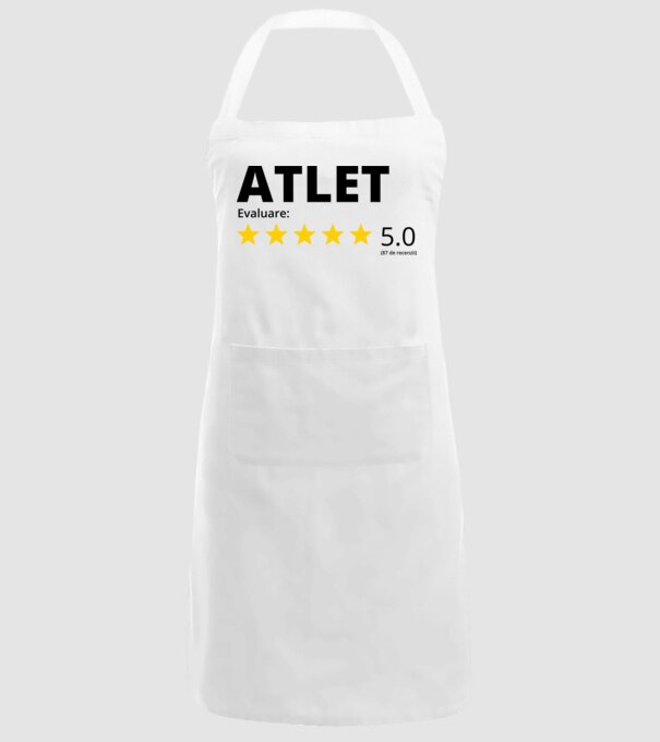 Evaluare 5 ATLET model alb pe tricou