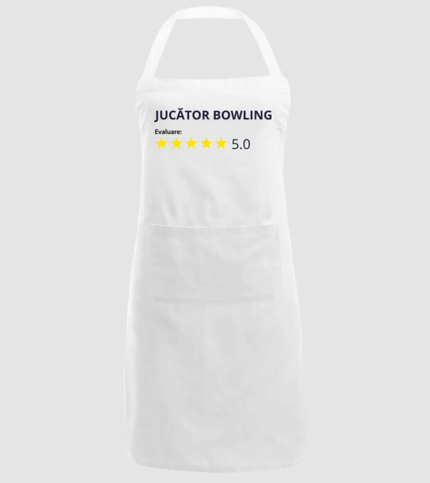 evaluare: jucător bowling de 5 stele model alb pe tricou