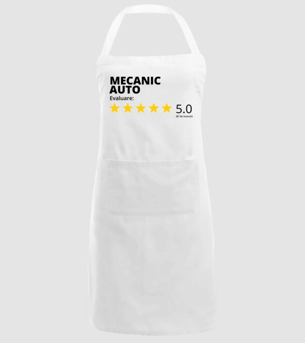 Evaluare - MECANIC AUTO model alb pe tricou