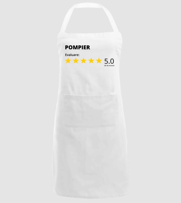 Evaluare - POMPIER model alb pe tricou