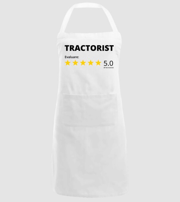Evaluare - TRACTORIST model alb pe tricou