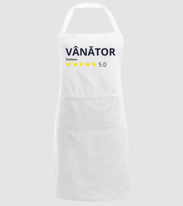 evaluare: vânător de 5 stele model alb pe tricou