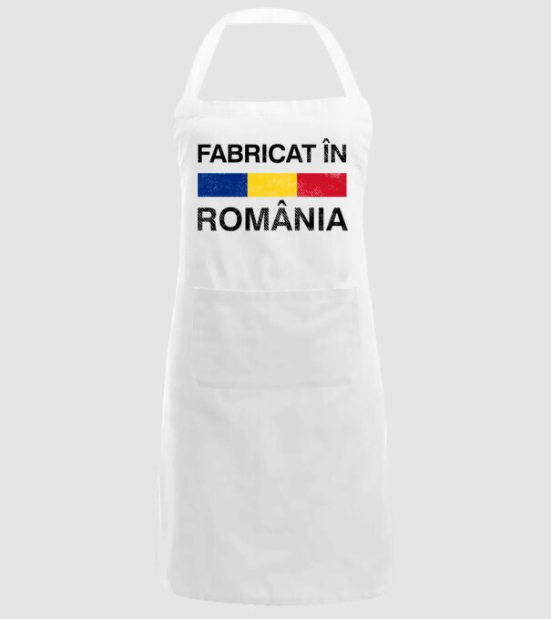 Fabricat în România model alb pe tricou