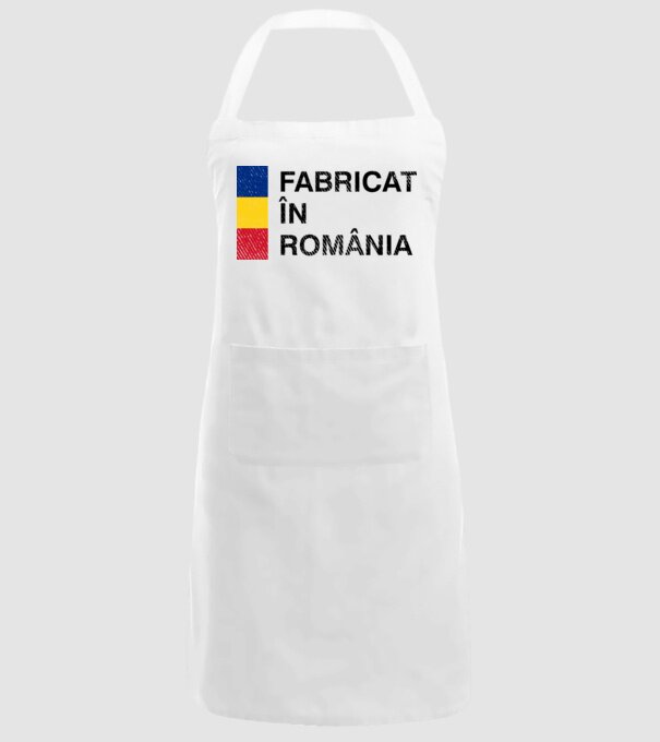 Fabricat în România model alb pe tricou
