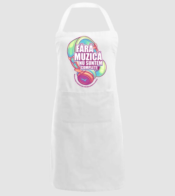 Fără muzică nu suntem compleți - Muzica ne atinge emoțional acolo, unde doar cuvintele nu o pot face. model alb pe tricou