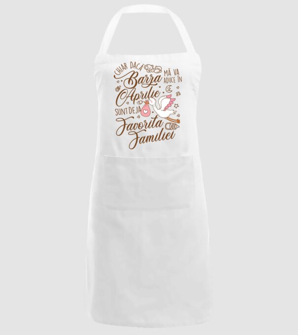 Favorita familiei APRILIE model alb pe tricou