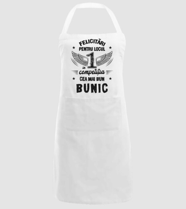 Felicitări pentru locul 1 în competiția Cel mai bun bunic! model alb pe tricou