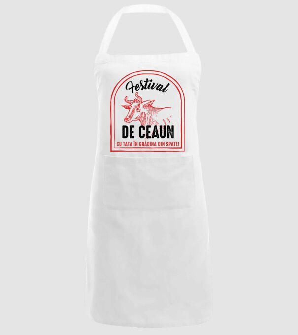 Festival de ceaun - cu tata în grădina din spate! model alb pe tricou