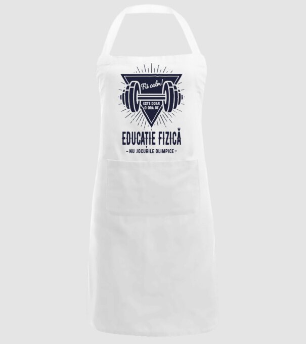 Fii calm, este doar o oră de educație fizică, nu Jocurile Olimpice model alb pe tricou