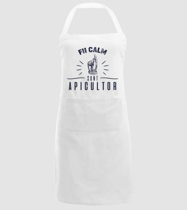 Fii calm.... sunt apicultor model alb pe tricou