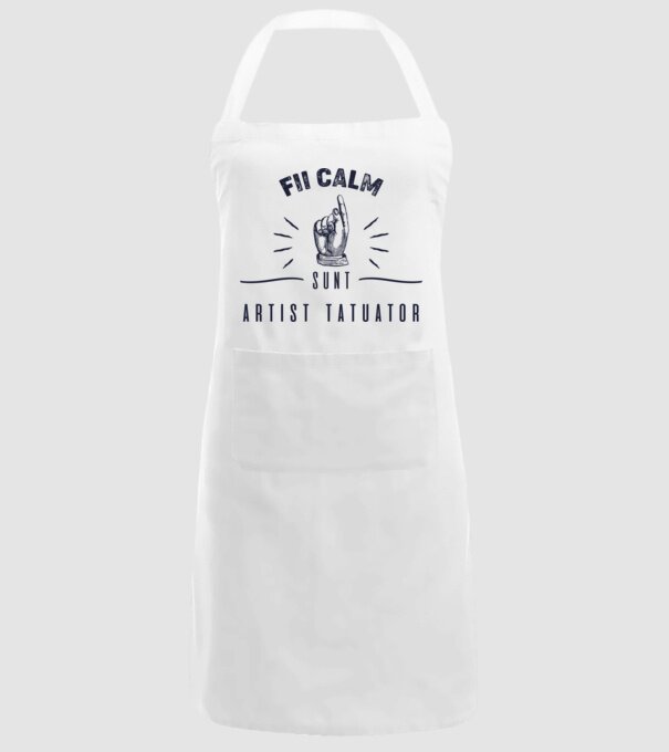 Fii calm, sunt artist tatuator model alb pe tricou