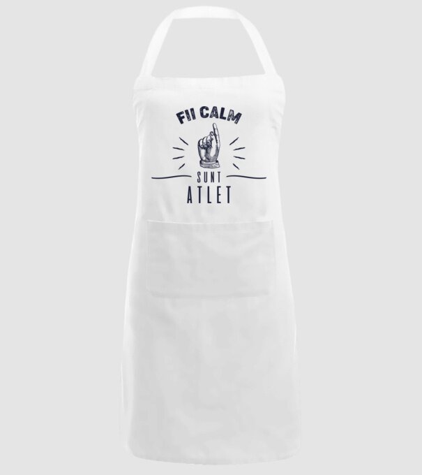 Fii calm, sunt ATLET model alb pe tricou