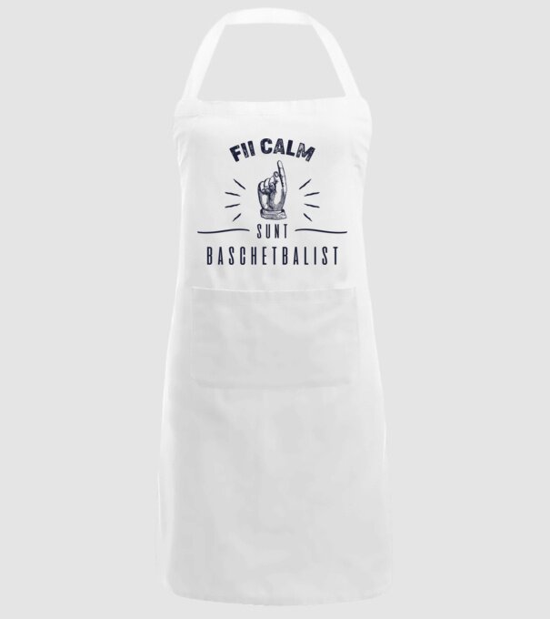 Fii calm, sunt BASCHETBALIST model alb pe tricou