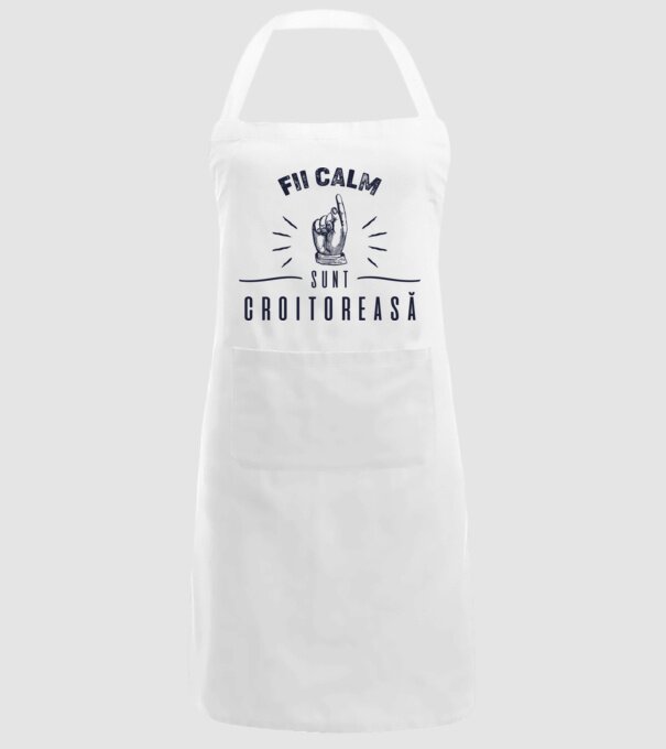 Fii calm, sunt croitoreasă model alb pe tricou