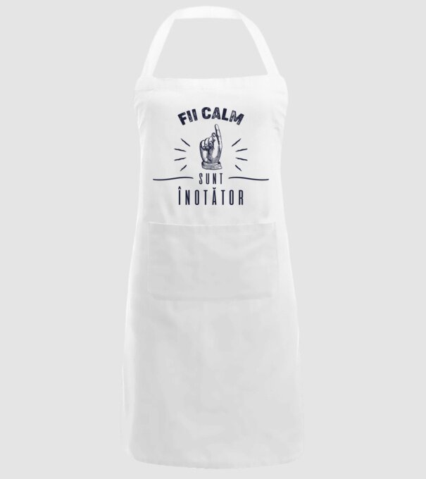 Fii calm, sunt ÎNOTĂTOR model alb pe tricou