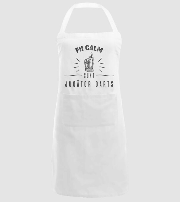 fii calm, sunt jucător darts model alb pe tricou