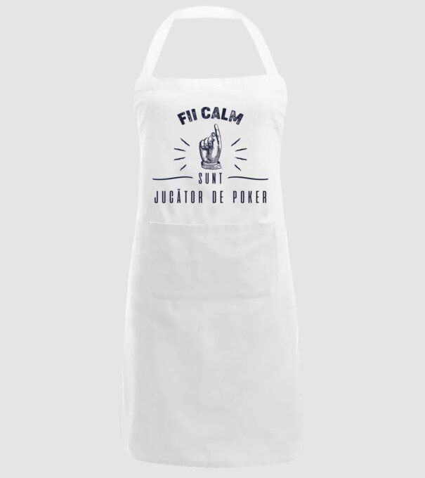 Fii calm, sunt JUCĂTOR DE POKER model alb pe tricou
