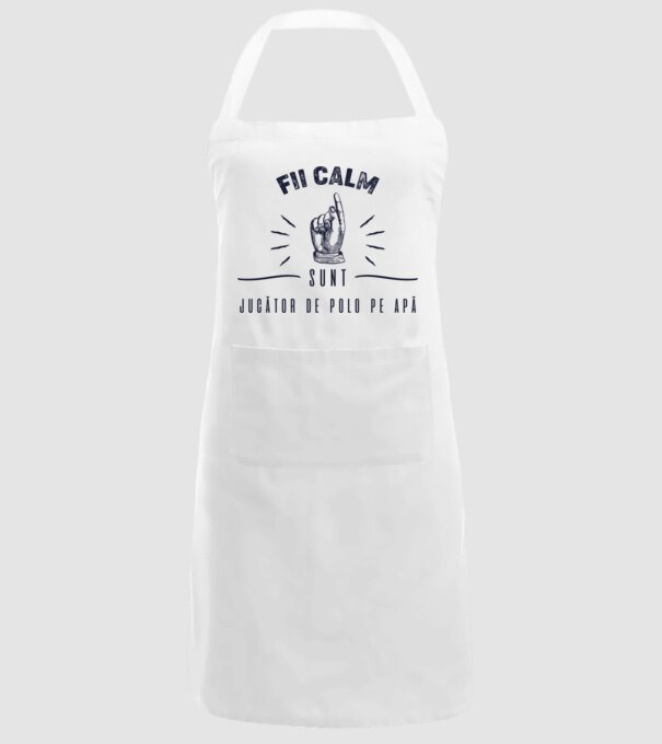 Fii calm, sunt JUCĂTOR DE POLO PE APĂ model alb pe tricou