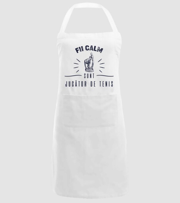 Fii calm, sunt JUCĂTOR DE TENIS model alb pe tricou
