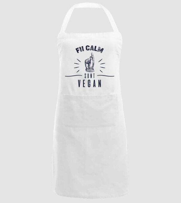 fii calm, sunt VEGAN model alb pe tricou