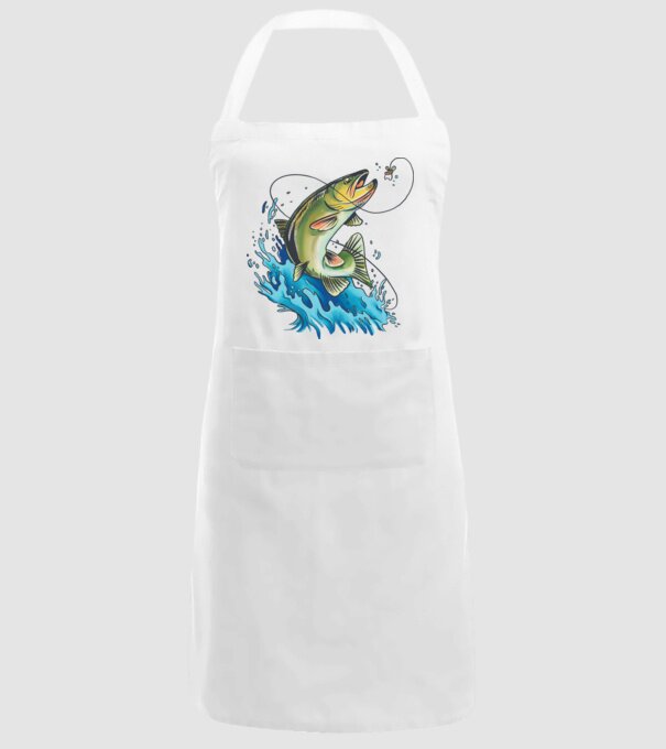 Fish model alb pe tricou
