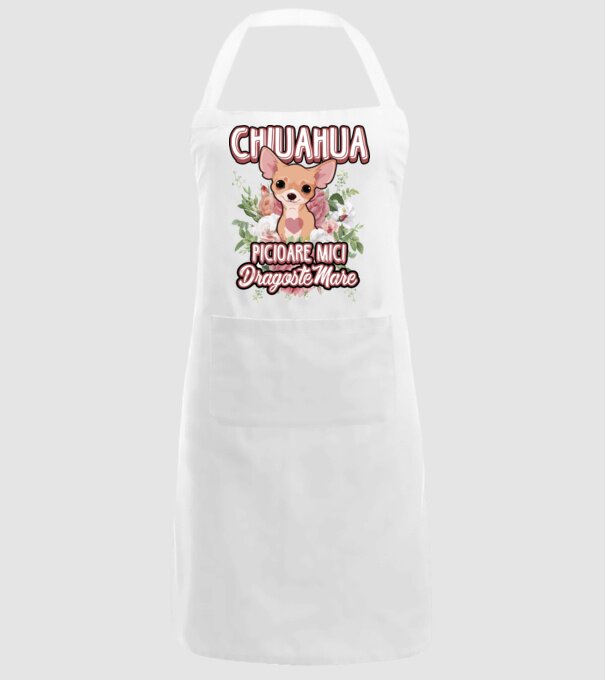 chihuahua : picioare mici dragoste mare model alb pe tricou