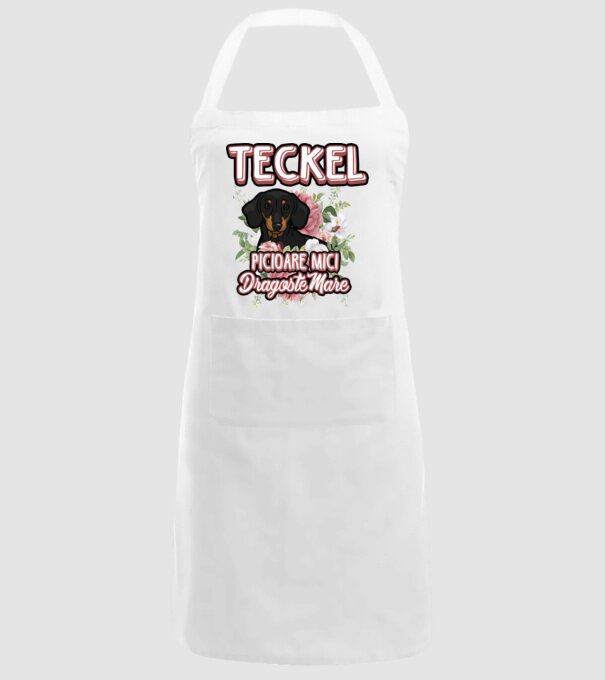 teckel : picioare mici dragoste mare model alb pe tricou