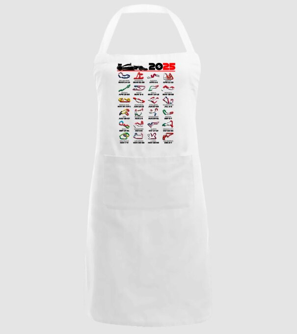 F1 calendar 2025 Alb model alb pe tricou