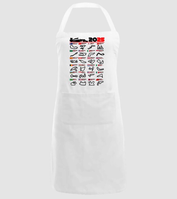 F1 calendar 2025 model alb pe tricou