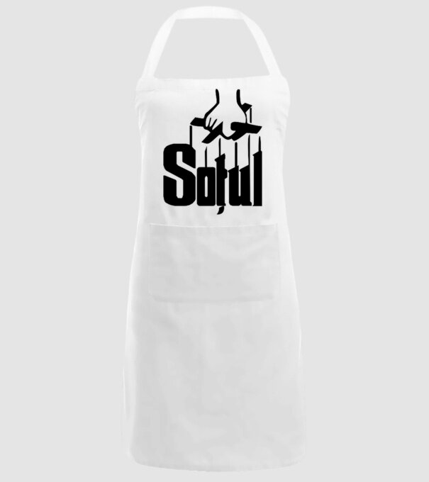 Soțul model alb pe tricou