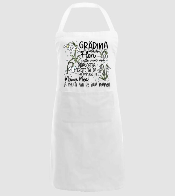 Grădina mea de flori model alb pe tricou