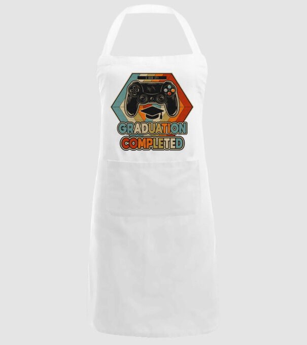 Graduatuion completed retro model alb pe tricou