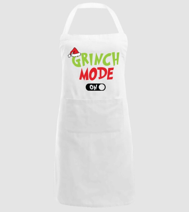 Grinch Mode model alb pe tricou