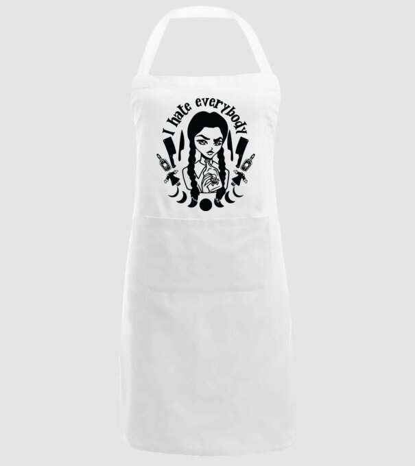 I hate everybody cartoon model alb pe tricou