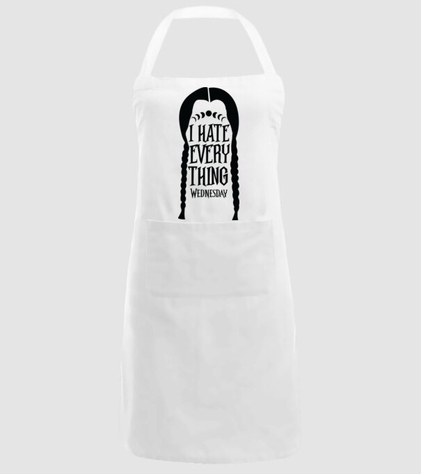 I hate everything model alb pe tricou