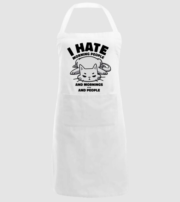 I hate morning people antisocial cat model alb pe tricou