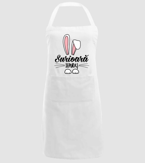 Iepuraș surioară model alb pe tricou