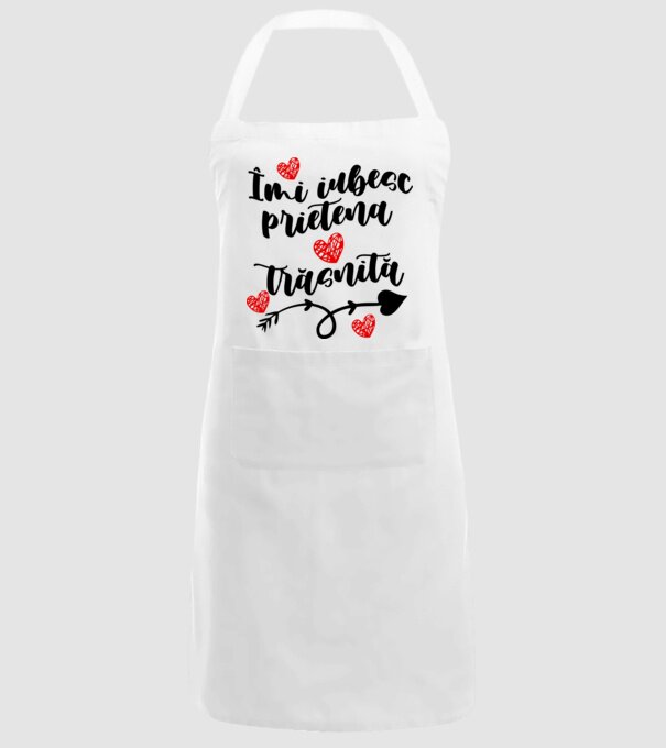 Îmi iubesc prietena mea trăsnită model alb pe tricou