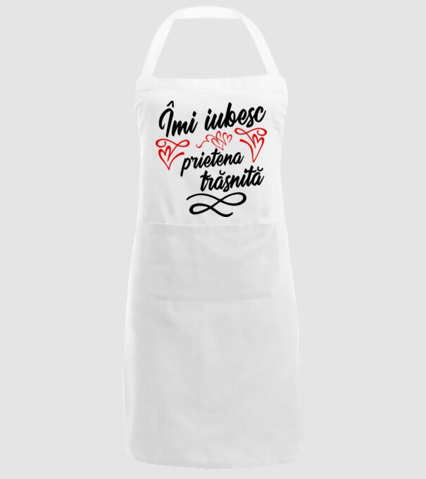 Îmi iubesc prietena trăsnită model alb pe tricou