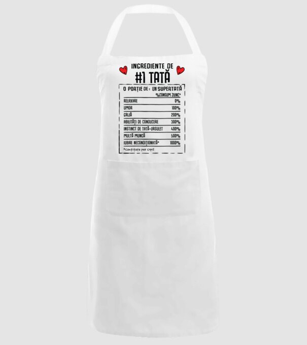 Ingrediente Tată model alb pe tricou