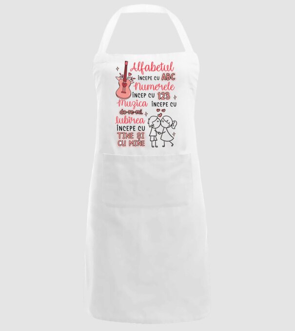 Iubirea începe cu-tine și cu mine model alb pe tricou