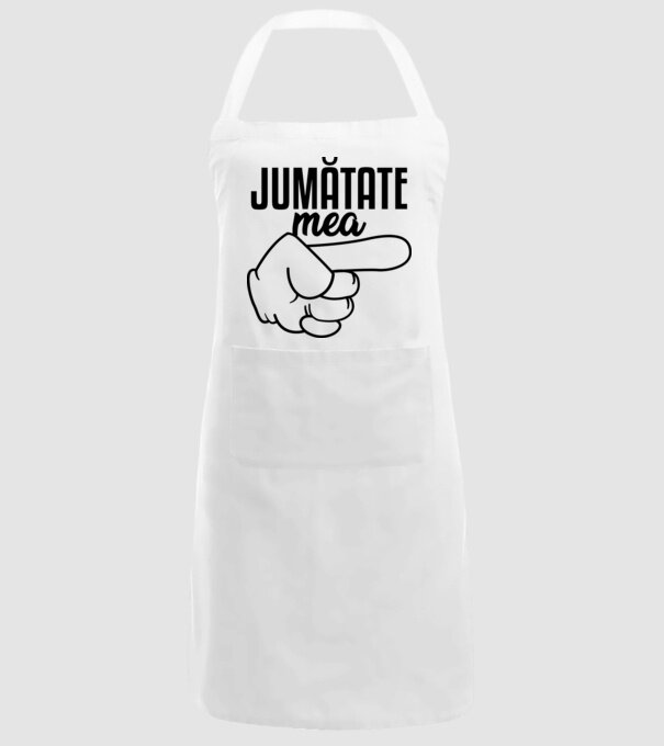 Jumătate a mea model alb pe tricou