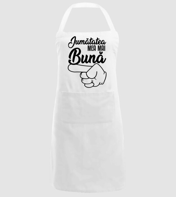 jumătatea mea mai bună model alb pe tricou