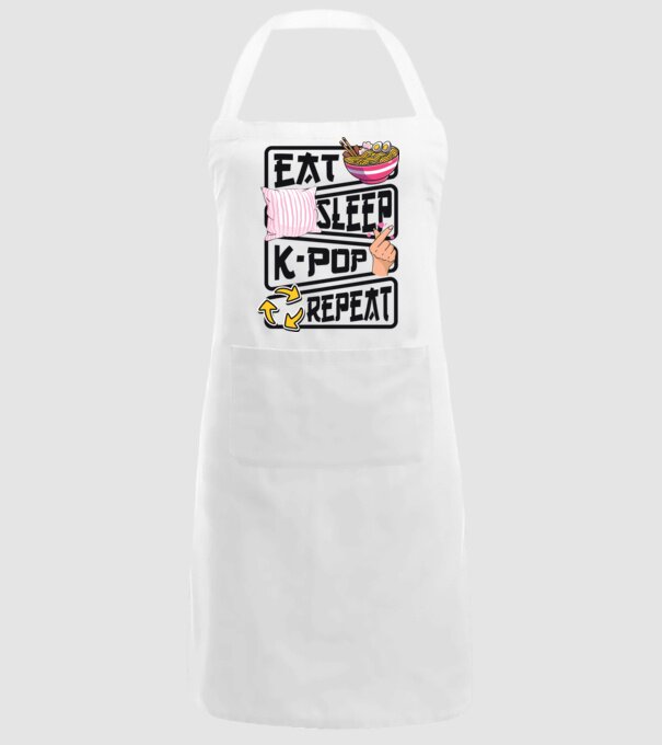 K-POP EAT SLEEP model alb pe tricou