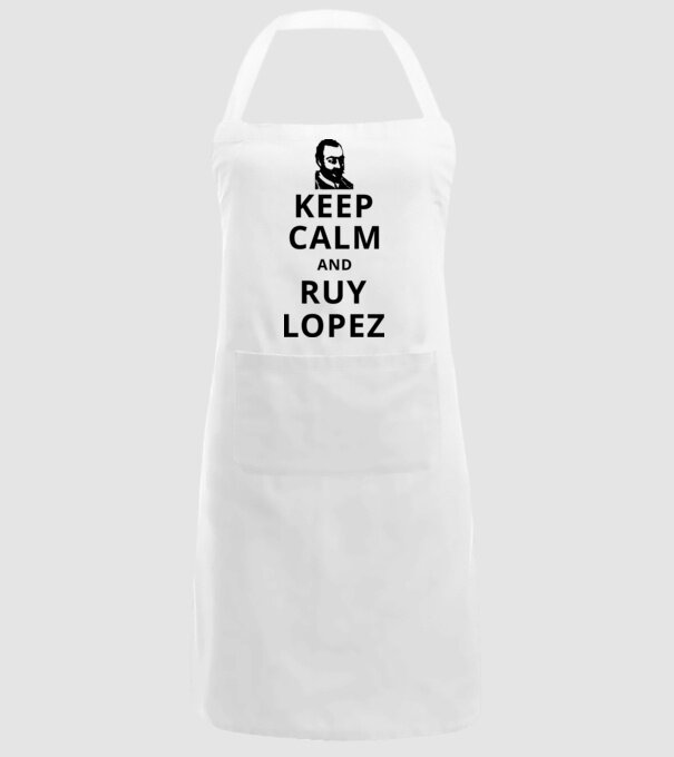 Keep Calm and Ruy Lopez v3 model alb pe tricou